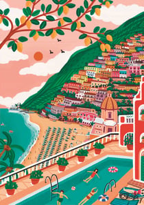 Puzzle 1000 pièces - L'Art De La Couleur : Positano, Italie - Trefl