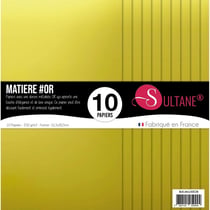 10 papiers Scrapbooking Or - 250g/m2 - H : 30,5 cm