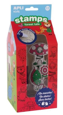 Boite Tampons avec Encreur Noir La Fôret Magique