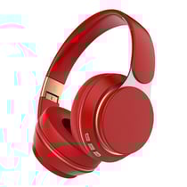 Casque Audio Sans Fil Pliable Avec Micro Et Longue Autonomie Rouge Rouge YONIS