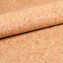 Tissu Liège Pailleté argenté sur fond Naturel