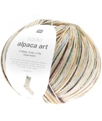 Pelote de Laine Socks Alpaca Art 4 fils - 100g - Rico Design : Chaussettes Douces et Confortables 01 Poudre
