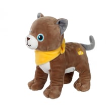 Peluche - Peluche chien Fun Kitties Sonore, marron foulard jaune - 17 cm