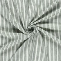Tissu Polyester aspect Lin Rayures Anna sur fond Vert amande