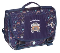 Cartable 38 cm – KIP JUNGLE SAFARI – Bleu – 2 compartiments