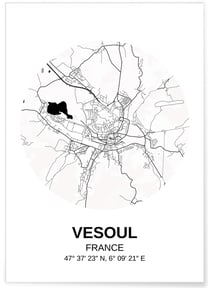 Affiche Carte Vesoul | A3 : 29,7x42cm