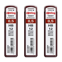 Mine de rechange ROTRING Tikky - 0,5 mm - HB - Lot de 3 étuis de 12 mines