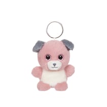 Peluche - Porte-clés en peluche Chien SPOT > rose poudré et gris – 8 cm