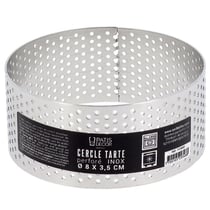 Cercle à tarte perforé inox H 3,5 cm Ø 8 cm