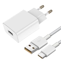 Chargeur Secteur USB et Câble USB-C Puissance 18W Original Vivo Blanc