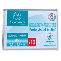 Lot de 10 porte-étiquettes A9 horizontal - Cristal - x 20 - Exacompta