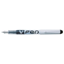 Lot de 12 stylos plume jetables V-Pen effaçables pointe moyenne noir