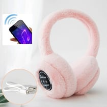 Casque Bluetooth Hiver Oreillettes Chaudes Antivent Pour Hommes Et Femmes Blanc Rose YONIS