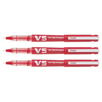Lot de 3 Stylos roller rechargeables Pilot Hi-Tecpoint V5 - pointe fine rouge