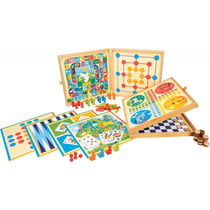 Coffret jeux de société en bois 150 règles - malette multi jeux classiques, traditionnels - JEUJURA