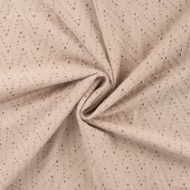 Tissu Coton brodé ajouré Leisa uni Beige - Au mètre