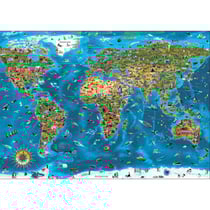 Puzzle carte du monde : les merveilles du monde 1000 pieces - collection monument et pays - educa 19022