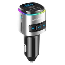 Transmetteur FM Bluetooth avec Chargeur Voiture USB et USB-C PD 18W 4smarts Noir