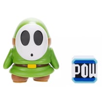 Maskache vert avec bloc pow : figurine super mario 7 cm - personnage