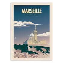 Affiche 50x70 cm - Marseille La bonne mère - Turo Memories Studio