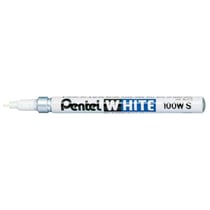 Lot de 12 marqueurs permanents - PENTEL - X100W S - Pointe ogive 1,0 mm - Blanc