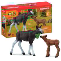 Figurines Élan Femelle avec Veau, animaux sauvages, 42629 Wild Life, Pour enfant des 3 ans
