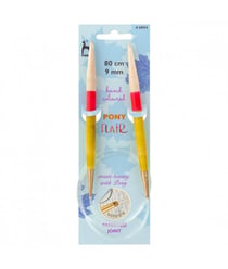 Aiguilles à tricoter circulaires fixes 80 cm Bois Flair Du N°3 au 10 - Pony taille n°9