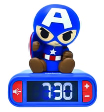 Réveil avec Veilleuse Captain America en 3D