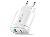 Avizar Chargeur Secteur 20W USB Quick Charge Power Delivery USB-C Blanc