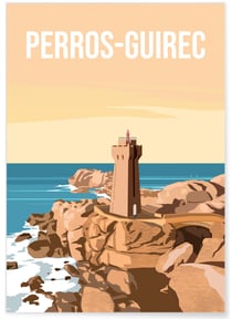 Affiche ville Perros-Guirec | A3 : 29,7x42cm
