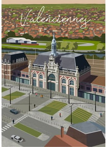 Affiche ville Valenciennes 2 | A3 : 29,7x42cm