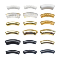 Perles tube incurvé 2 tailles 18 pièces