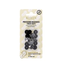 Boutons pressions métal sans pince 14mm Bohin gris foncé