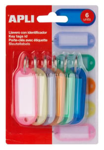 Porte-clés translucides couleurs assorties 6 u.