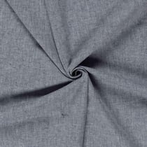 Tissu Chambray Lin Coton Chevrons Bleu gris