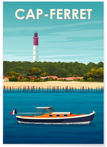 Affiche ville Cap-Ferret 3 | A3 : 29,7x42cm