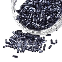 Lot de 500 perles de rocaille tube gris foncé 5 mm diamètre 1,8 mm - création bijoux