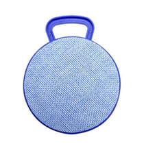 Mini Enceinte Bluetooth Portable Rond Texturé Tissu Avec Support Appel Mains-Libres Et Carte TF Bleu YONIS