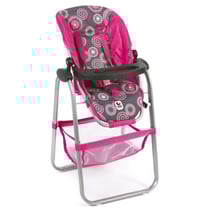 Chaise haute de poupée rose imprime - bayer chic 2000 - 65587 - accessoire poupon