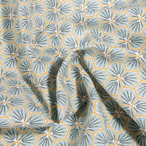 Tissu Coton imprimé Arty Riad sur fond Vert menthe clair