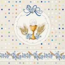 4 serviettes en papier découpage collage 33 cm COMMUNION D 102