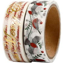 Ruban adhésif Washi Tape, Joyeux Noël et oiseaux - film, L : 15 mm, 2x4 m/ 1 Pq.
