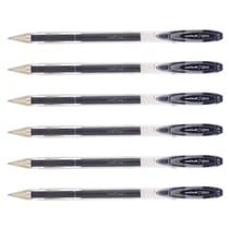 Lot de 6 stylos roller encre gel Uni-Ball Signo UM120, pointe moyenne 0,7 mm, noir