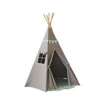 Tente Tipi avec guirlande et tapis "Mint Love" - Gris, Vert clair