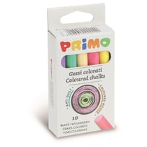 Lot de 10 boîtes de 10 craies colorées PRIMO - Carbonate de calcium - Non poussiéreuses