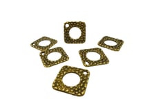 10 Breloques ethniques losange 22.5*22.5mm bronze