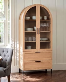 Armoire vitrine MDF Marron clair LACHINE - Beliani