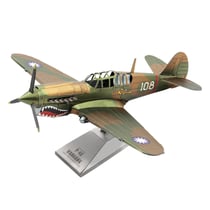 Aviation - P-40 Warhawk - Maquette 3D en métal avec 2 feuilles multicolorées
