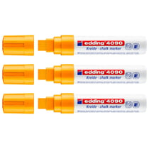 Lot de 3 marqueurs craie liquide EDDING Orange Fluorescent pointe large 4-15 mm