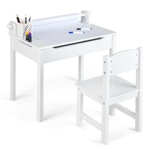 Bureau pour enfants avec tabouret et plateau rabattable table à dessin en